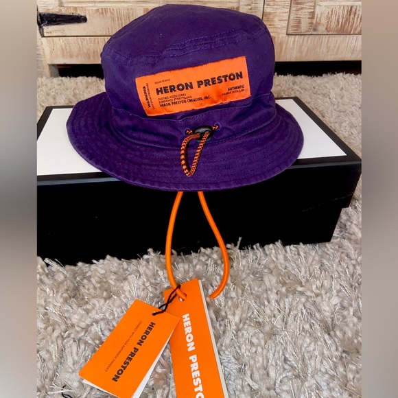 Heron Preston Accessories - Heron Preston Purple Bucket Hat.